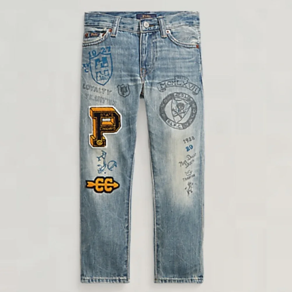 Ralph Lauren The Sullivan Slim Patch Graffiti Jeans